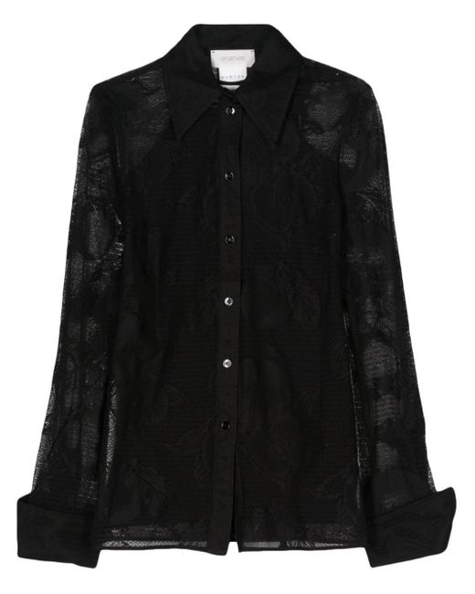 Sportmax Overhemd Met Detail Van Kant in het Black