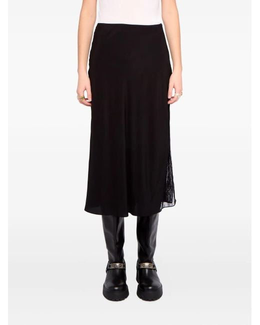 Gonna Midi Jayla di Zadig & Voltaire in Black