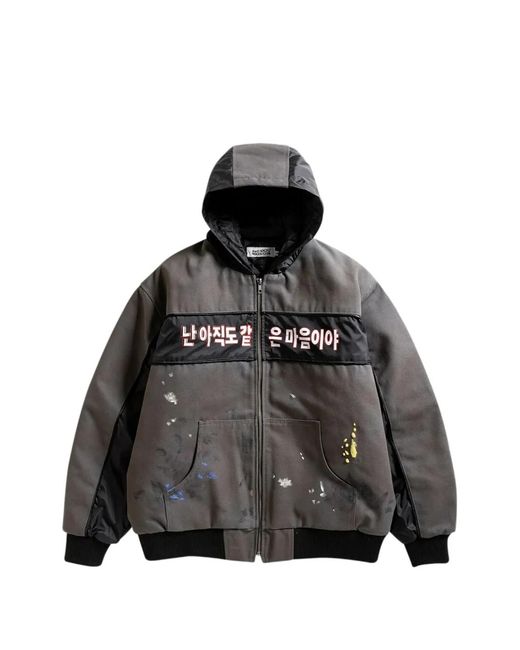 ANTI SOCIAL SOCIAL CLUB Black Hand-Painted Distressed Zip-Up Hoodie for men