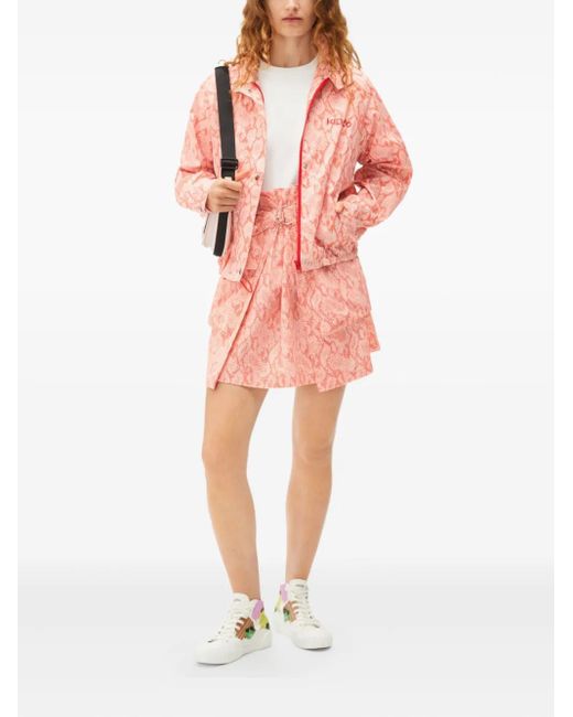 KENZO Pink Python-Pattern Zip Jacket