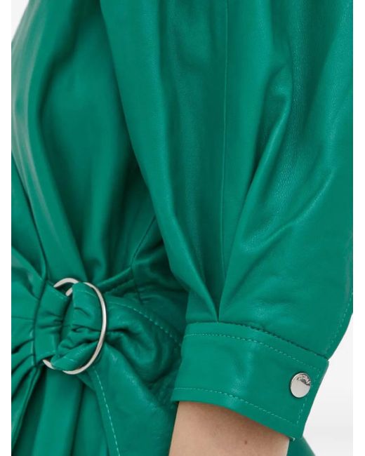 Day Birger et Mikkelsen Green Puff-Sleeves Ring Mini Dress