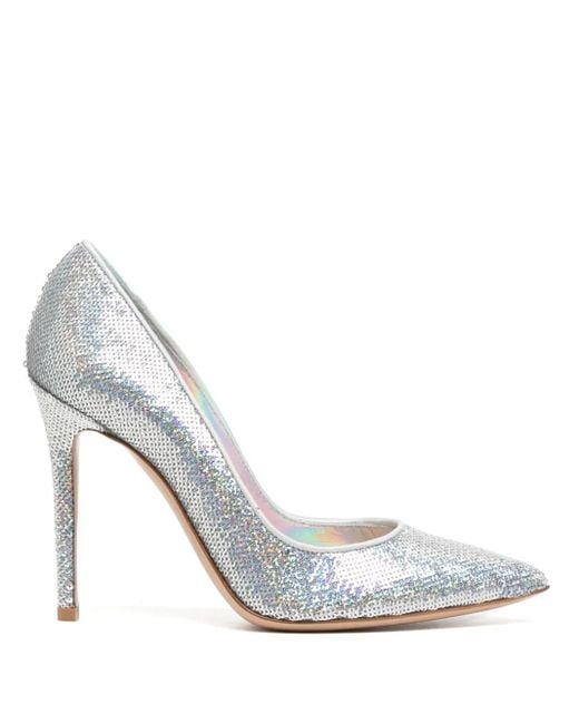 Gianvito Rossi White Sequin-Embellished 100Mm Pumps