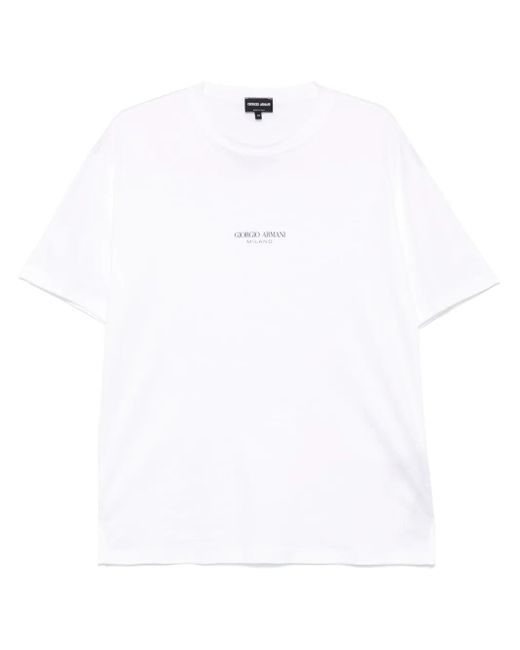 メンズ Giorgio Armani ロゴ Tシャツ White