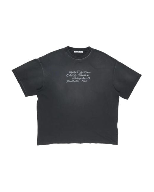 Acne プリント Tシャツ Black