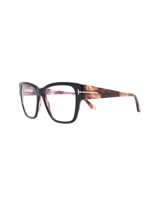 Tom Ford Brown Tortoise Square-Frame Glasses