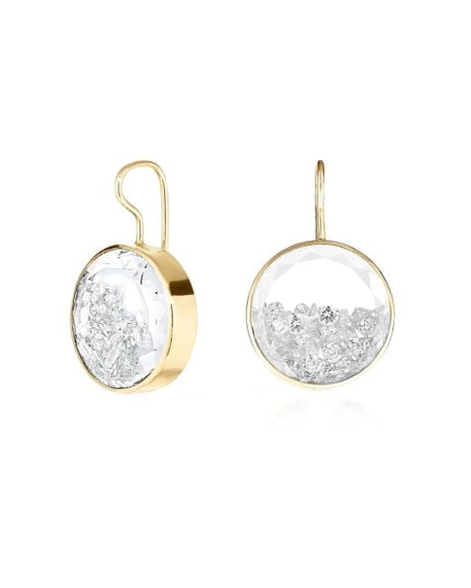 Moritz Glik White 18K Diamond Shaker Earrings
