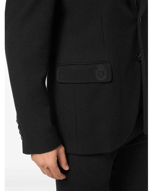 Billionaire Black Layered Hoodie Notch Lapels Blazer for men