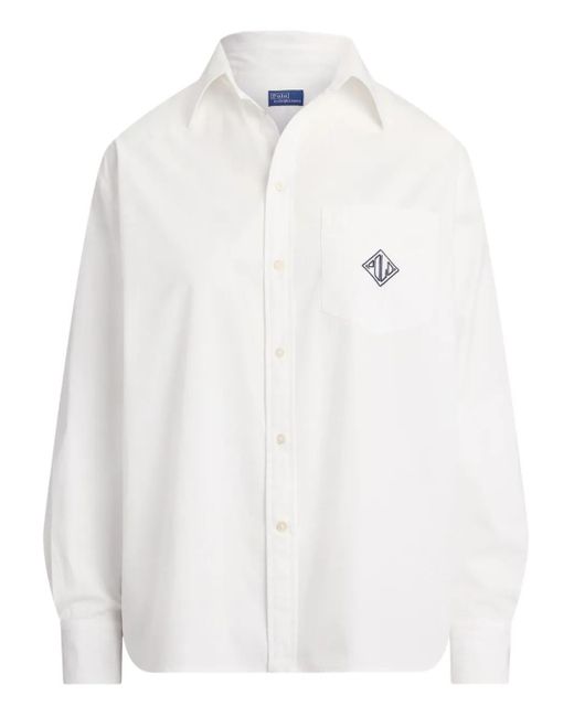 Polo Ralph Lauren White Logo-Embroidered Shirt