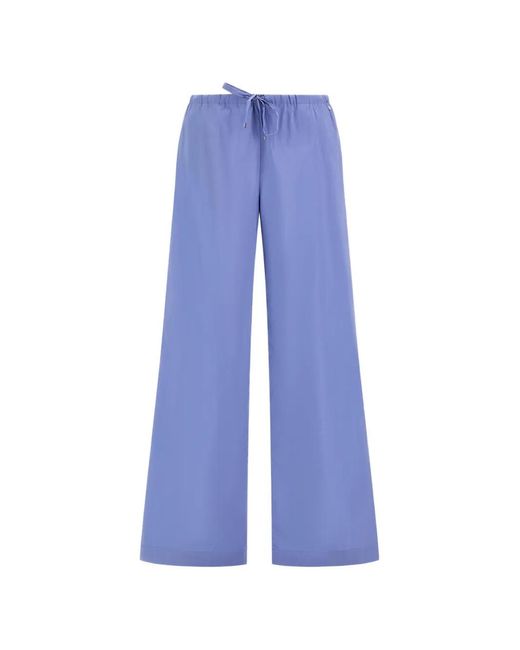 Herno Blue Drawstring-Waist Poplin Trousers