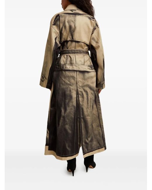 Jean Paul Gaultier Natural Trompe-L'Oeil Belted Trench Coat