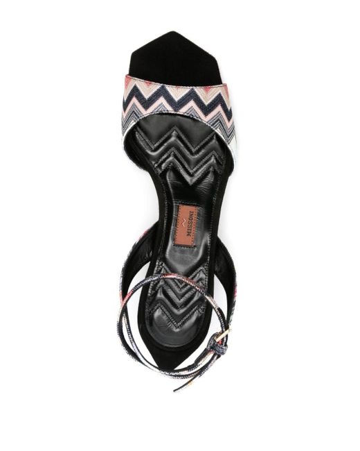 Missoni Black Zigzag-woven Wedge Sandals