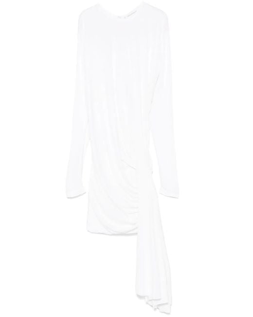 Christopher Esber White Draped-Detailing Mini Dres