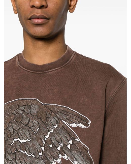 Amiri Brown Eagle-print Cotton Sweatshirt for men