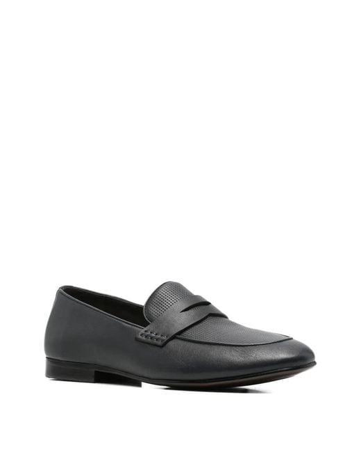 Alberto Gozzi Gray Mocassins À Empiècements Perforés for men