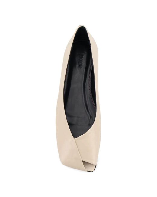 Alohas White Square-Toe Ballet Flats