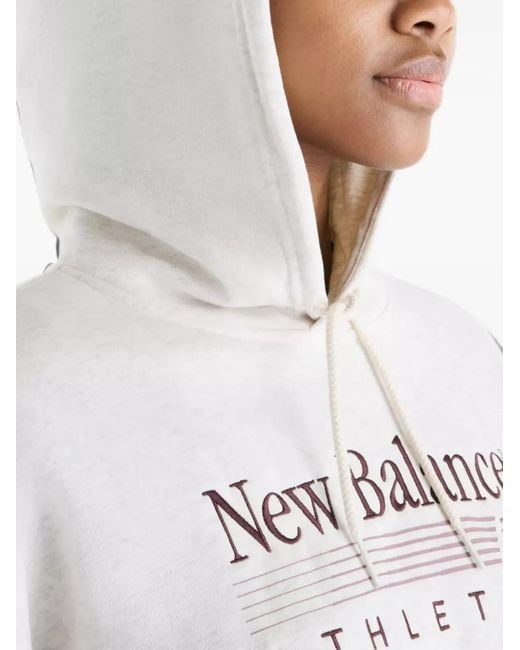 New Balance White Trackside French Terry Hoodie
