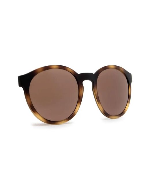 Emporio Armani Black Tortoiseshell-Effect Round Sunglasses for men