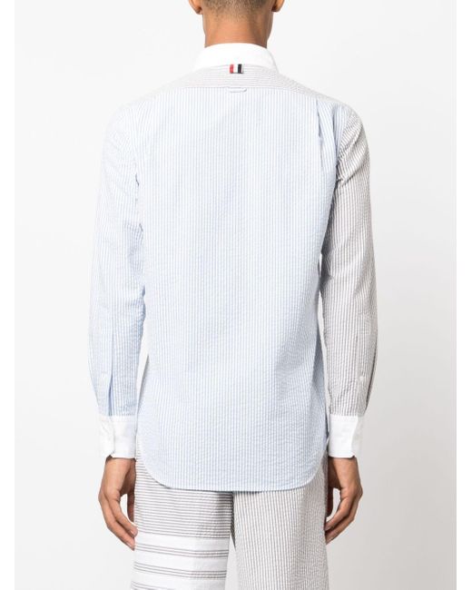 Thom Browne White Funmix Striped Shirt for men