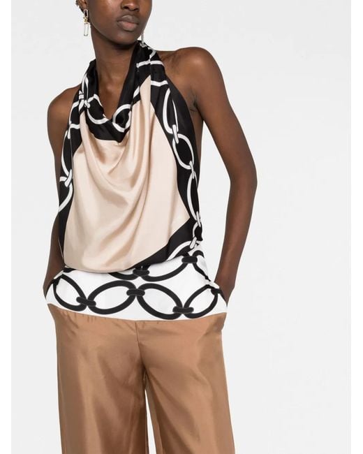Valentino Garavani White Chain 1967 Foulard Silk Jumpsuit