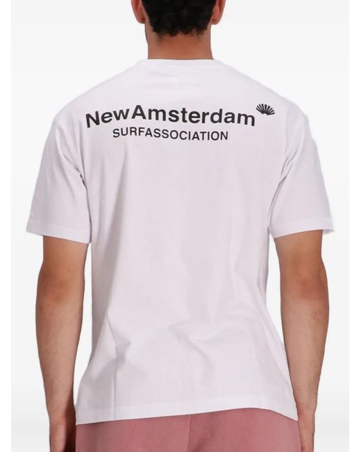 New Amsterdam White Shell-Logo T-Shirt