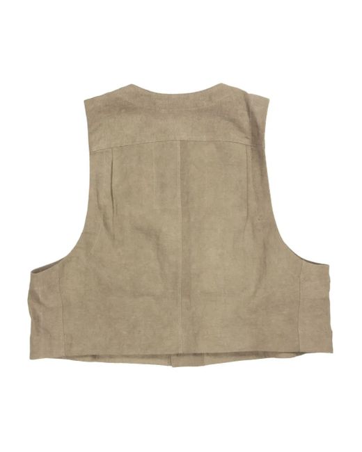 Ziggy Chen Natural Cropped Waistcoat for men