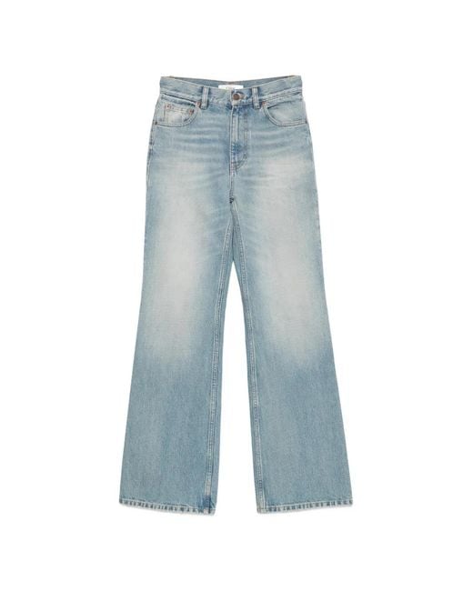 Chloé Blue Flamingo-Embroidered Jeans