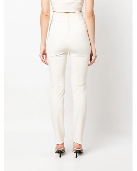Philosophy Di Lorenzo Serafini White High-Waisted Stretch-Cotton Trousers