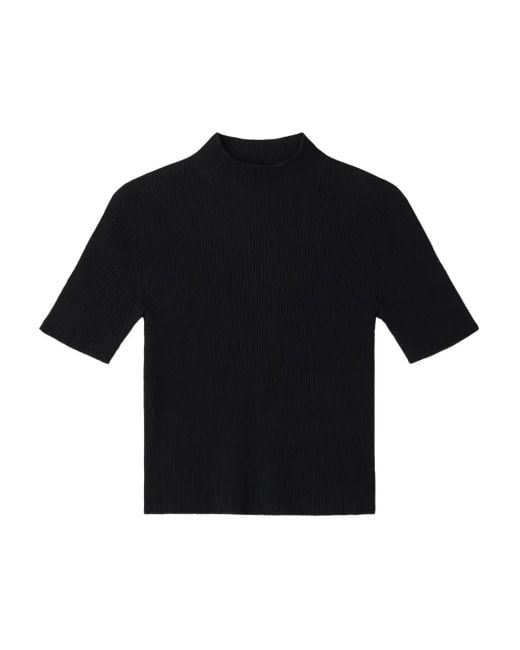 CFCL Black Portrait Fine-Ribbed T-Shirt