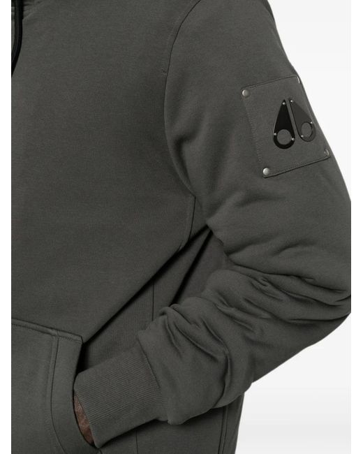 Moose Knuckles Gray Logo-Patch Sweatshirt for men