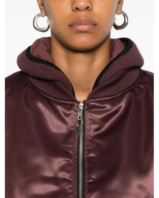 Chopova Lowena Brown Chain-Embellished Bomber Jacket