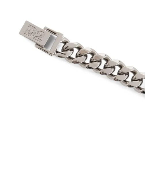DSquared² White D2 Upside Down Necklace for men