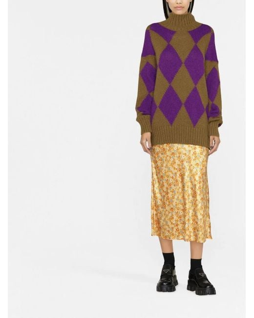 LaDoubleJ Purple Argyle Sweater
