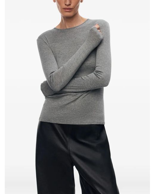 12 STOREEZ Gray Nicole Long-Sleeve T-Shirt