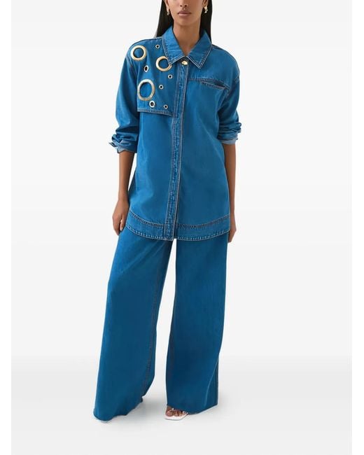 Aje. Blue Raw-Hem Jeans