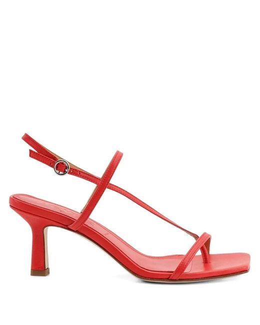 Aeyde Red Elise Heeled Sandals