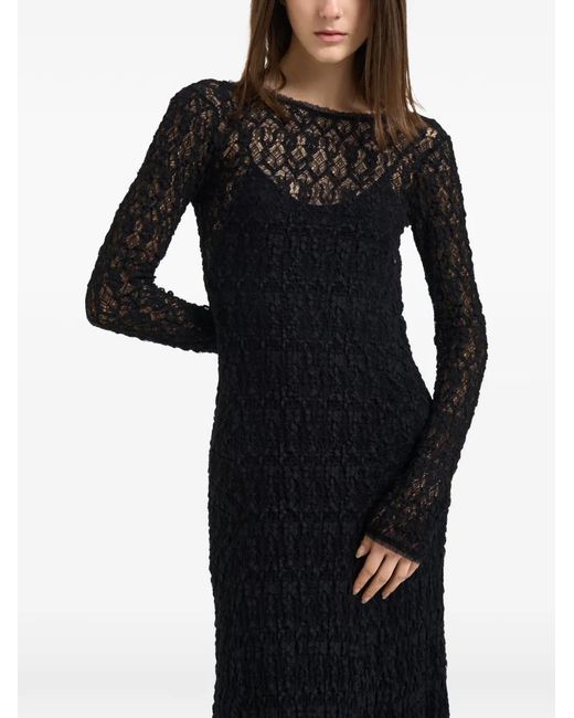 Forte_forte Black Open-Back Maxi Dress