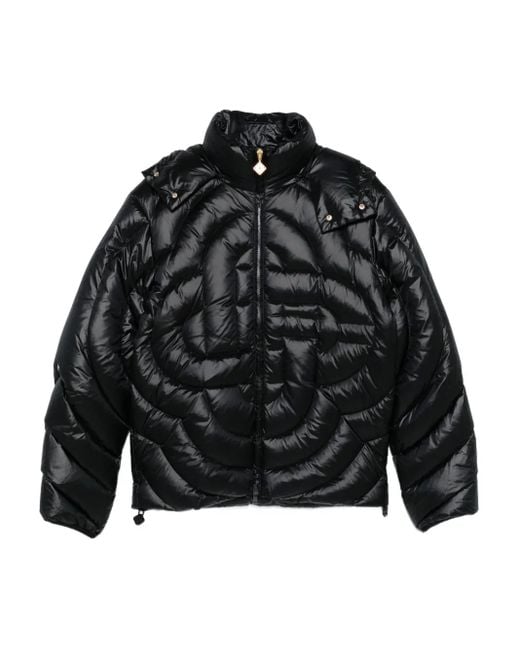Casablanca Black Quilted Nylon Down Jacket With Monogram for men