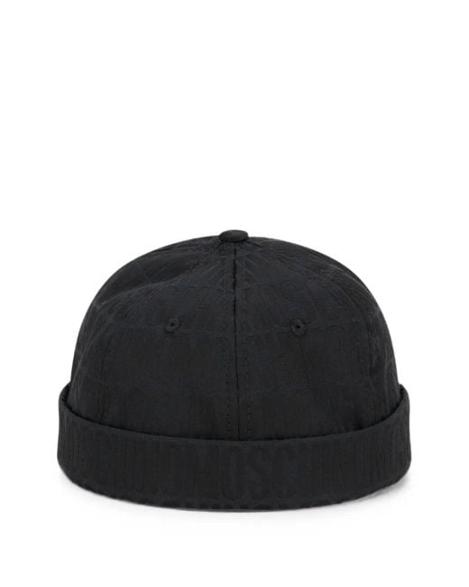 Moschino Black Logo-Jacquard Beanie Hat