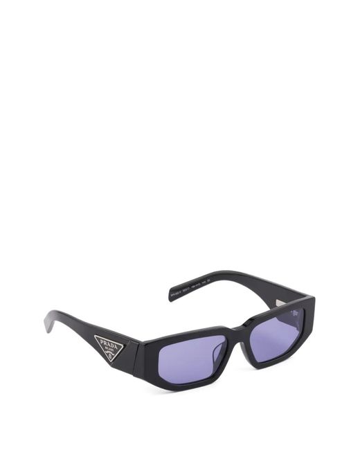 Prada White Triangle-Logo Rectangle-Frame Sunglasses for men