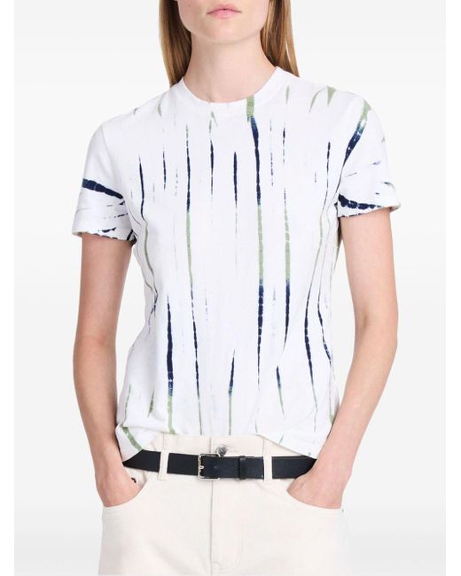 T-shirt à imprimé graphique en coton mélangé Proenza Schouler en coloris White