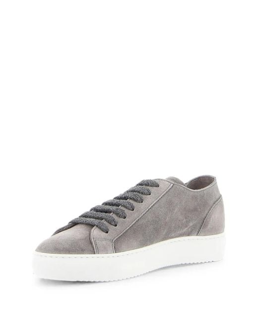 Doucal's White Baskets En Daim À Lacets for men