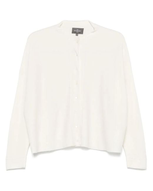 Bompard White Fine-Knit Cardigan