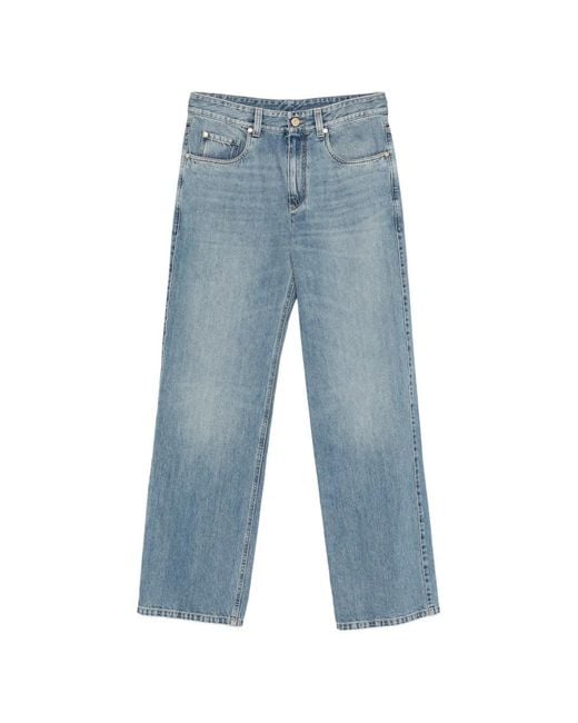 Brunello Cucinelli Blue Straight-Leg Jeans