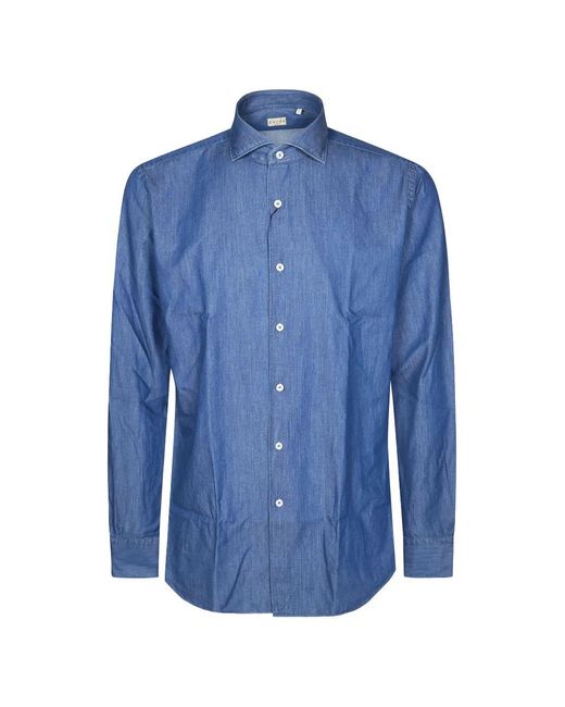 Xacus Blue Washed Tailored Shirt for men