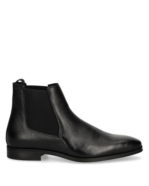 メンズ Boss レザー チェルシーブーツ Black
