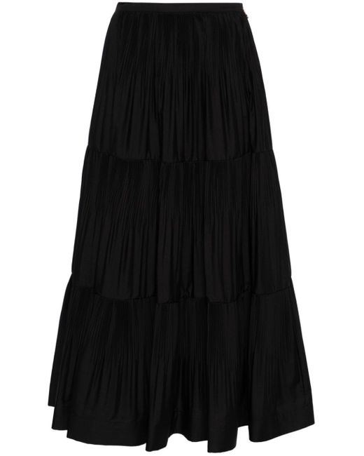 Falda midi plisada Patrizia Pepe de color Black