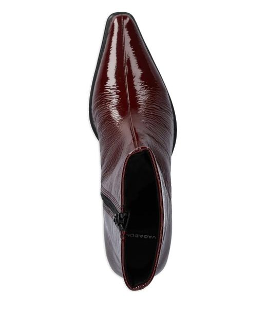Vagabond Brown Pointed-Toe Block-Heel Ankle Boots