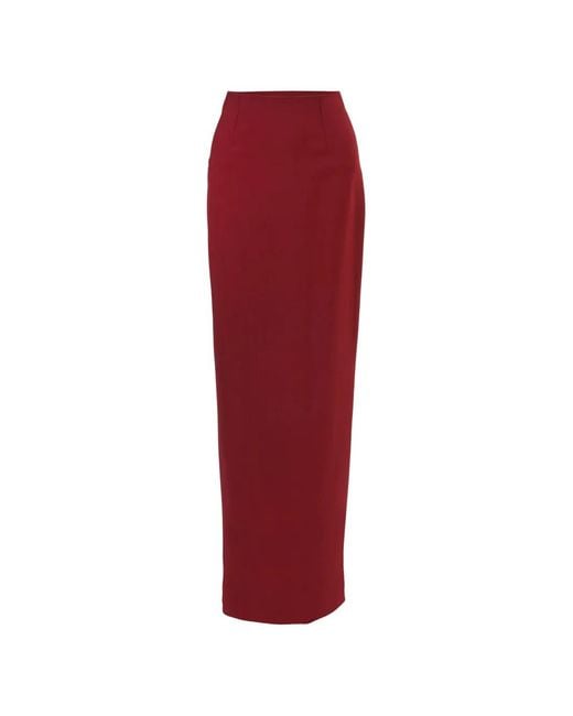 Carolina Herrera Red Column Skirt