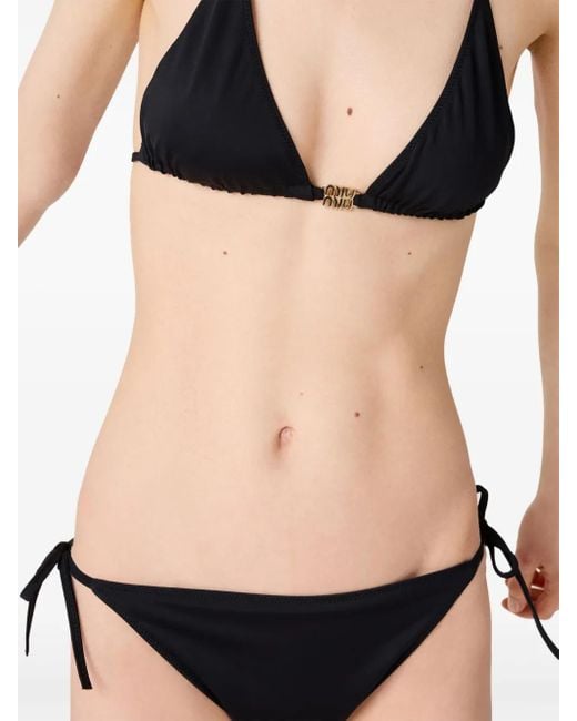 Miu Miu Black Jersey Bikini Bottoms