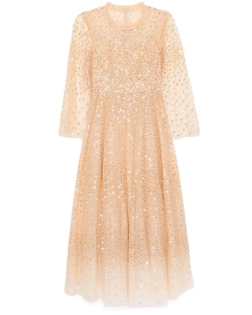 Abito Con Paillettes di Needle & Thread in Natural